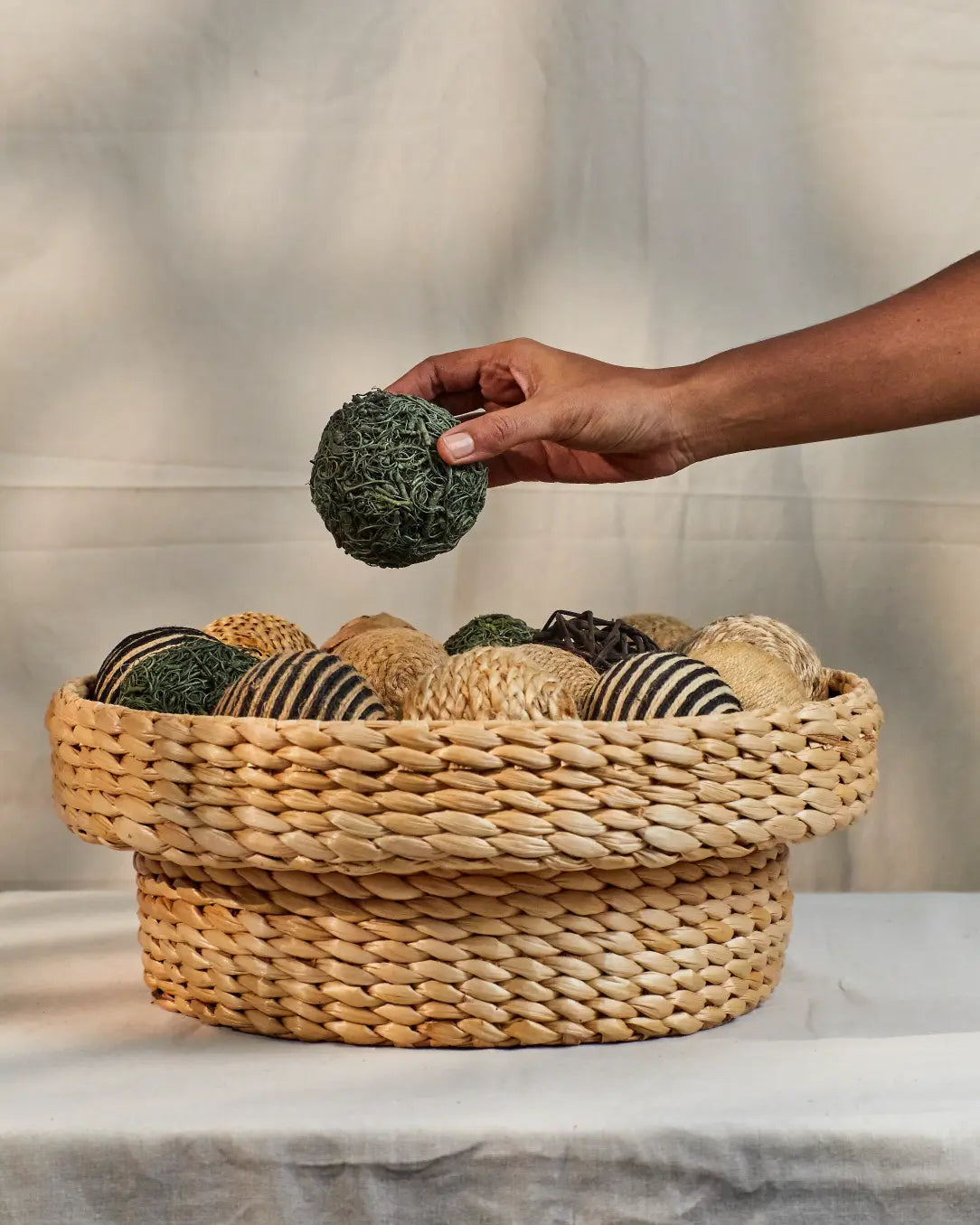 Beya dual sided banana fiber storage basket