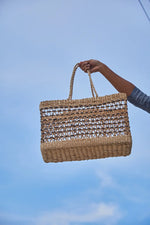 Load image into Gallery viewer, Risha - Banana Fiber Beach Tote Bag with Weave Detail