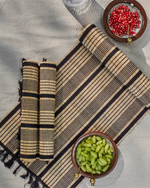 Load image into Gallery viewer, Sana – Banana Fiber Table Runner with Black Cotton Stripes