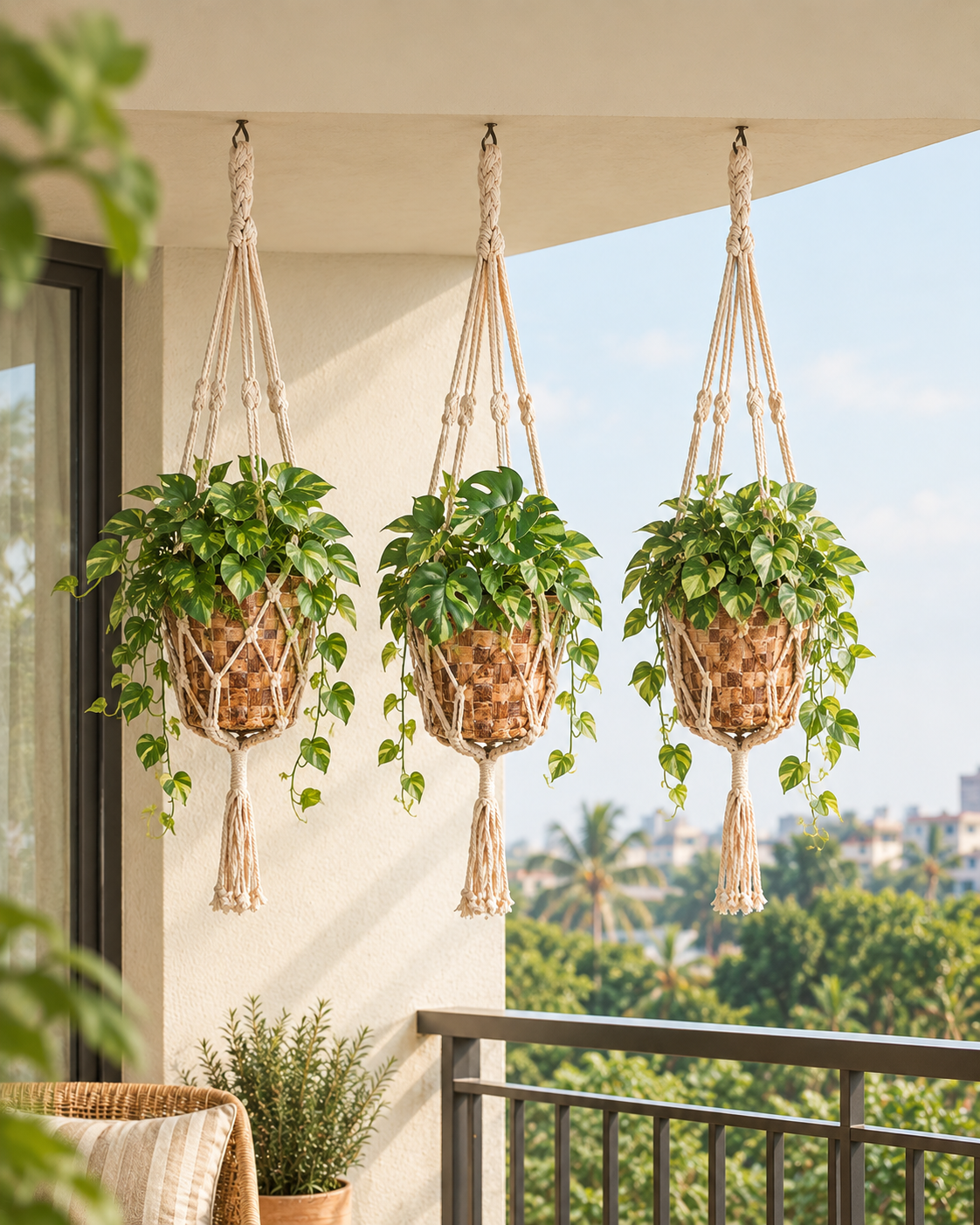 Mitti   macrame hanger with planter