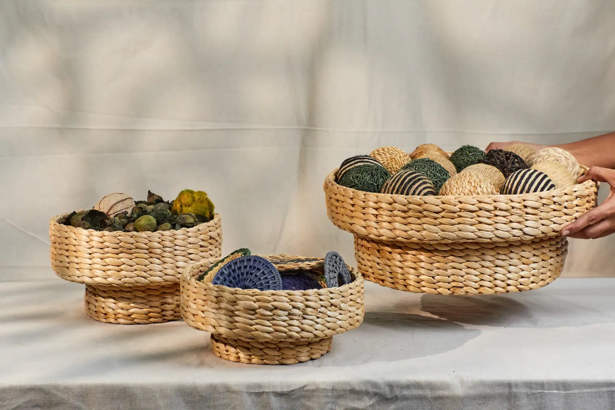 Beya   dual sided banana fiber storage basket