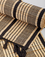 Load image into Gallery viewer, Sana – Banana Fiber Table Runner with Black Cotton Stripes
