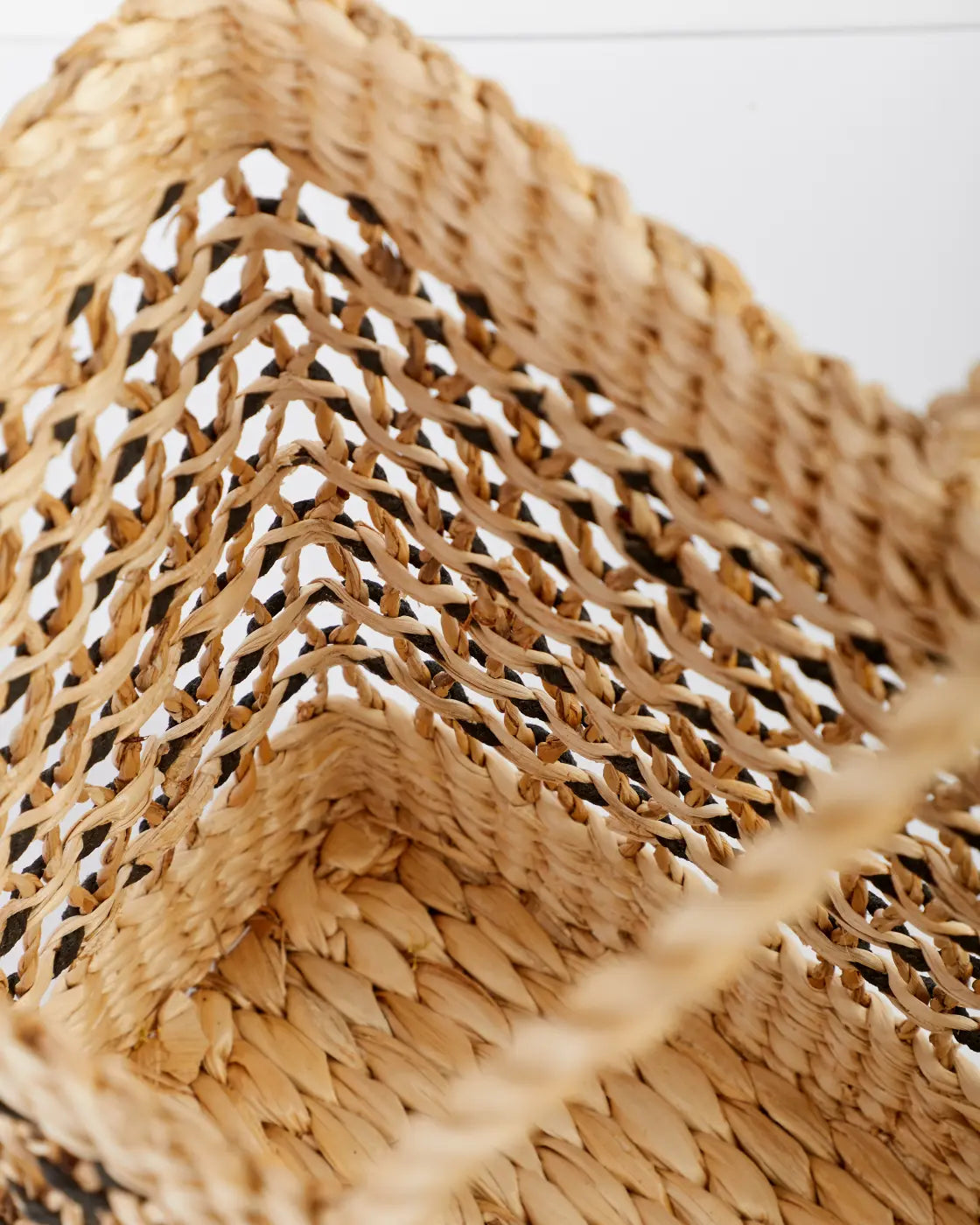 Risha   banana fiber beach tote bag with weave detail