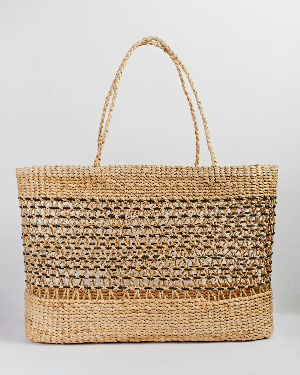 Risha - Banana Fiber Beach Tote Bag with Weave Detail