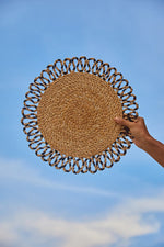Load image into Gallery viewer, Aven – Banana Fiber Placemat with Black Weave Detail
