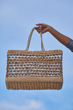 Load image into Gallery viewer, Risha - Banana Fiber Beach Tote Bag with Weave Detail
